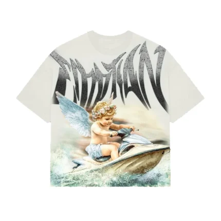 Mixed Emotion Cream ‘Jetski’ Rhinestone Tee